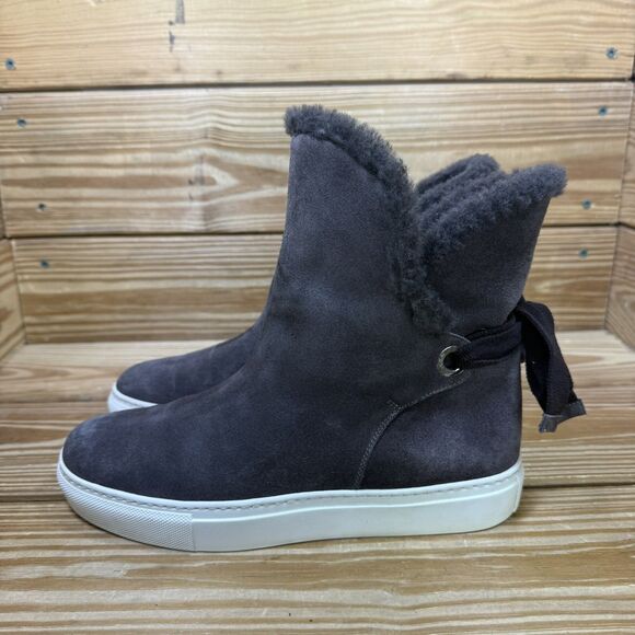 M Gemi Cerchio Bootie Women’s 39 1/2 US 8.5 Slip On Lined Gray Suede Boots - Picture 4 of 8